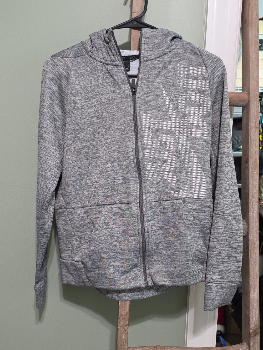 Nike Gray Heather Full-Zip Hooded Jacket